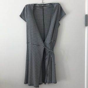 Reformation striped wrap dress